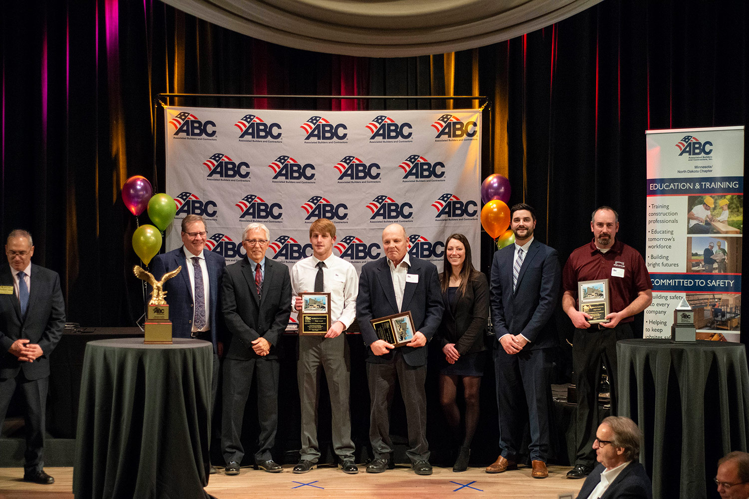 Project team receiving ABC Eagle Award for Rahr project
