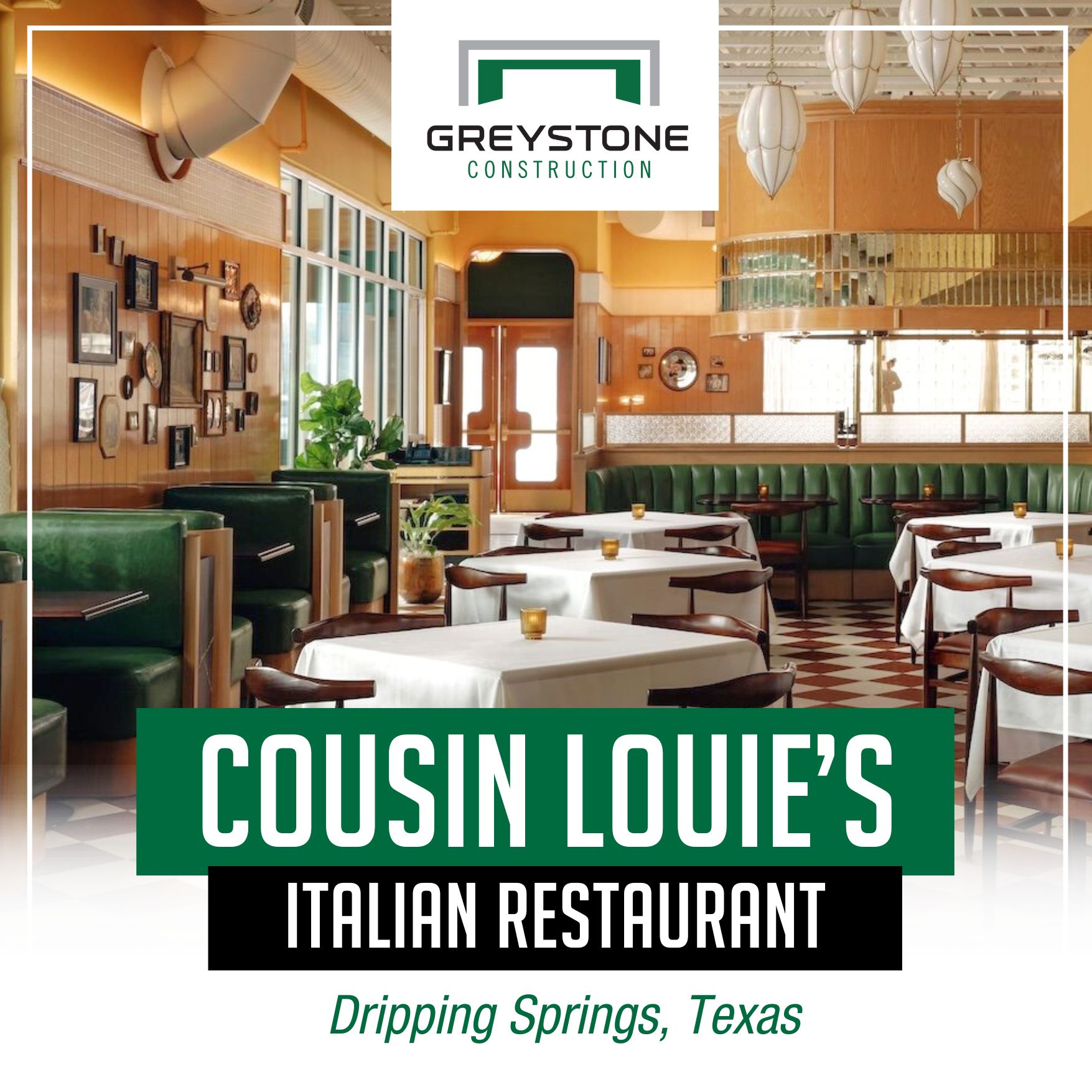 Cousin Louie's Italian Restaurant Buildout Dripping Springs Texas