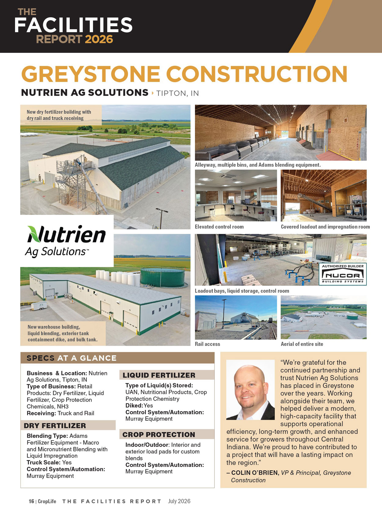 Croplife Facilities Report featuring Nutrien Ag Solutions, Tipton, Indiana