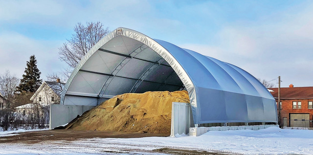 Chisholm, Minnesota salt storage fabric building