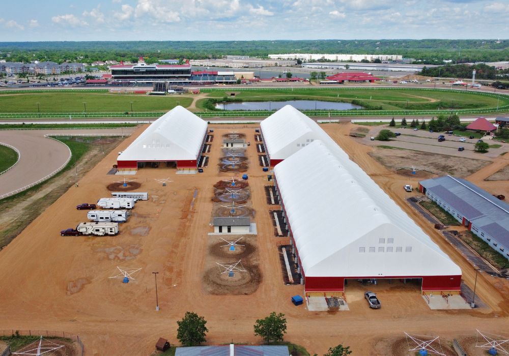 Canterbury Park Fabric Horse Barns