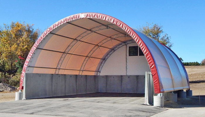 Fabric building for salt storage