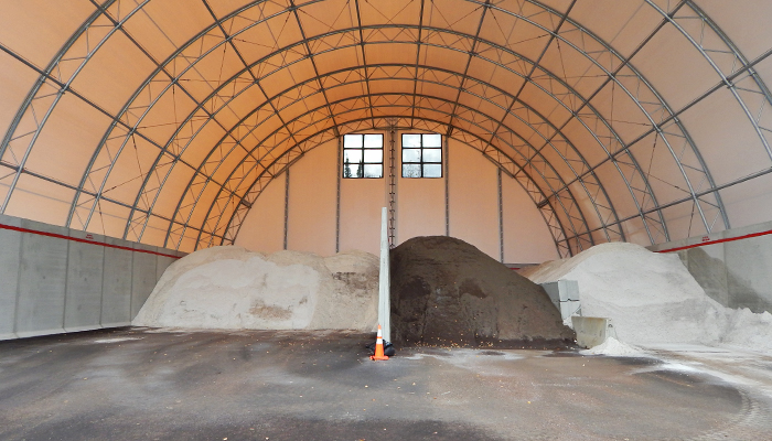 Salt storage buildings