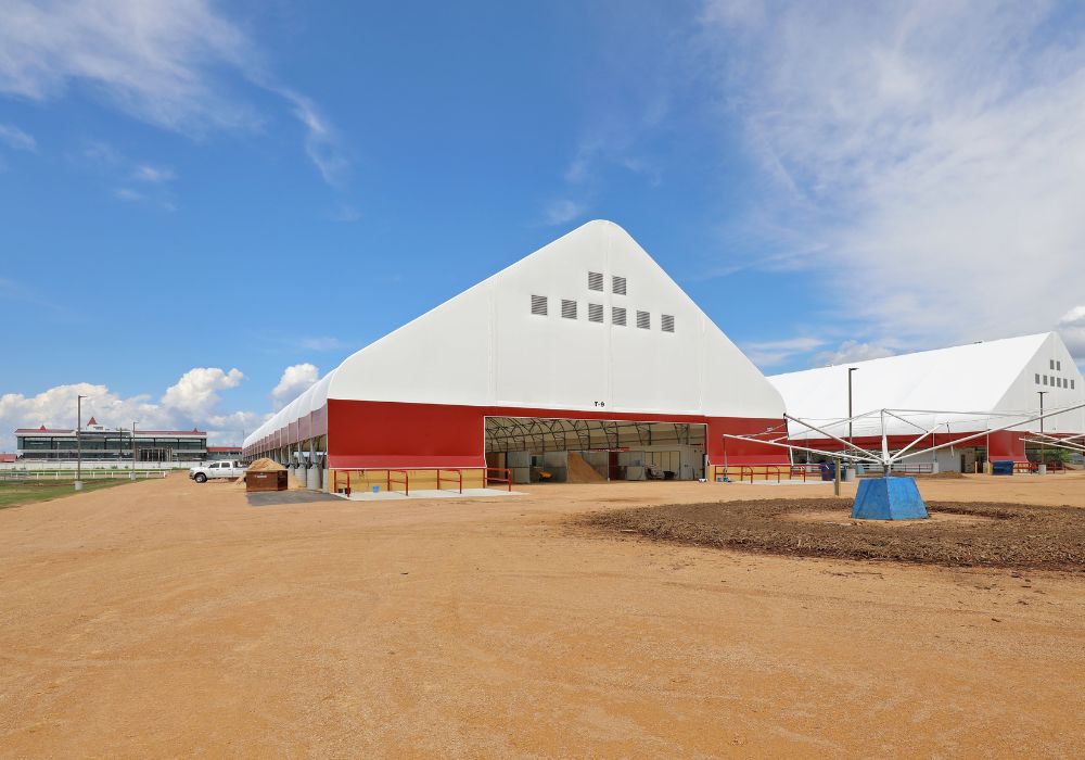 fabric horse barns at canterbury park
