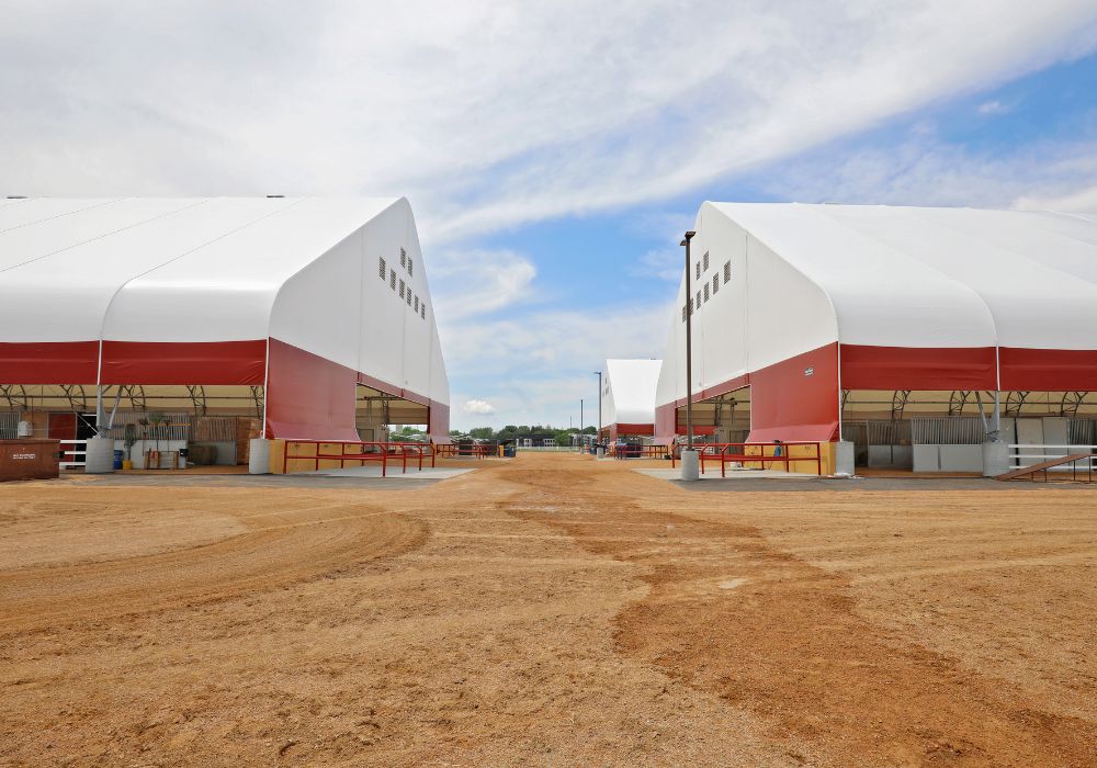 fabric horse barns at canterbury park