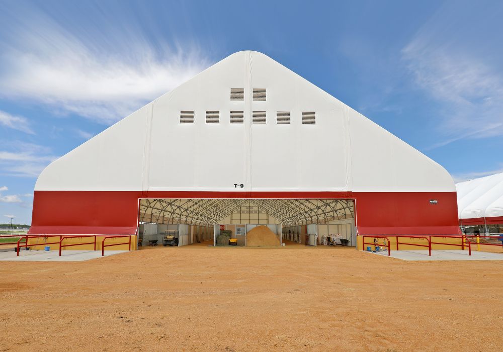 fabric horse barns at canterbury park