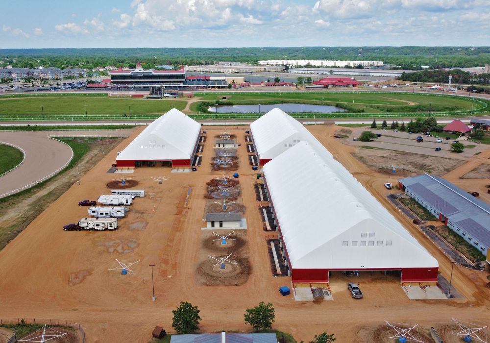 fabric horse barns at canterbury park