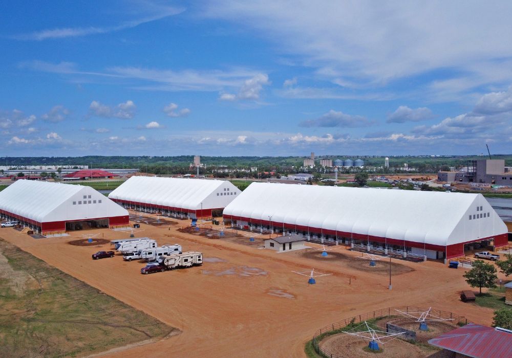 fabric horse barns at canterbury park