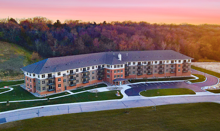 Brentwood Terrace Independent Senior Living Facility aerial photo