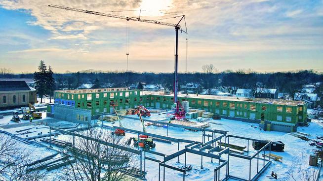 Office building construction and senior housing project