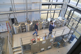 Brewing equipment inside of Rahr Technical Center & Pilot Brewery construction project
