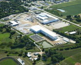 Aerial view of the Chart Industries Manufacturing Facility metal building